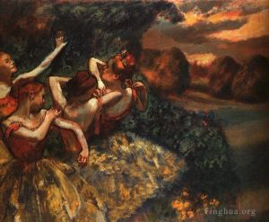 艺术家埃德加·德加作品《四个舞女》