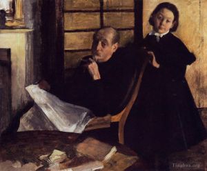 艺术家埃德加·德加作品《亨利·德加斯和他的侄女露西·德加》