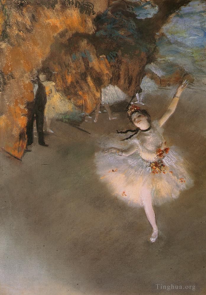 埃德加·德加 的油画作品 -  《明星（舞台上的芭蕾舞演员或舞者）》