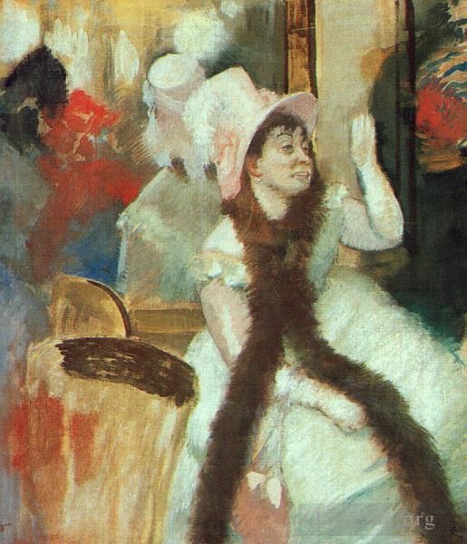 埃德加·德加 的油画作品 -  《化装舞会后的肖像迪茨莫宁夫人的肖像》