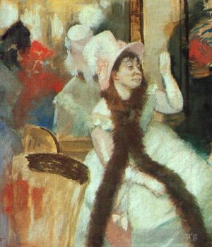 艺术家埃德加·德加作品《化装舞会后的肖像迪茨莫宁夫人的肖像》