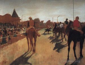 艺术家埃德加·德加作品《看台前的赛马》