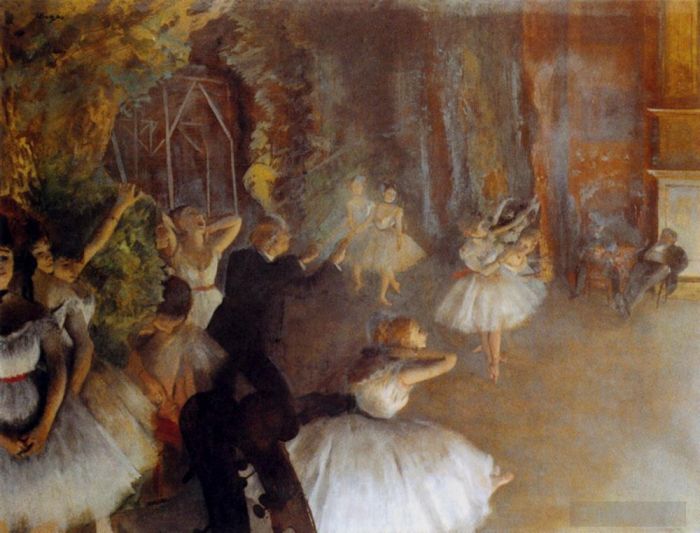 埃德加·德加 的油画作品 -  《芭蕾舞剧的舞台排练》