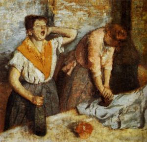 艺术家埃德加·德加作品《女人熨烫,1884》