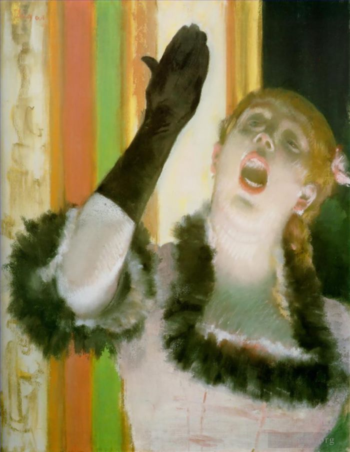 埃德加·德加 的油画作品 -  《戴手套的歌女》