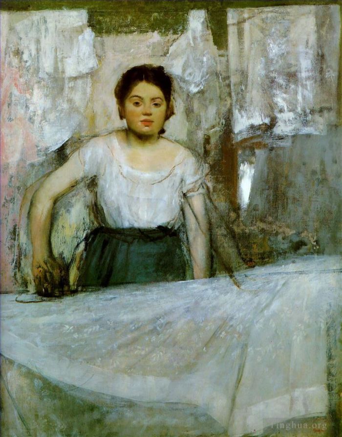 埃德加·德加 的油画作品 -  《女人熨烫》