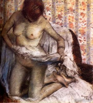 艺术家埃德加·德加作品《浴后,1884》