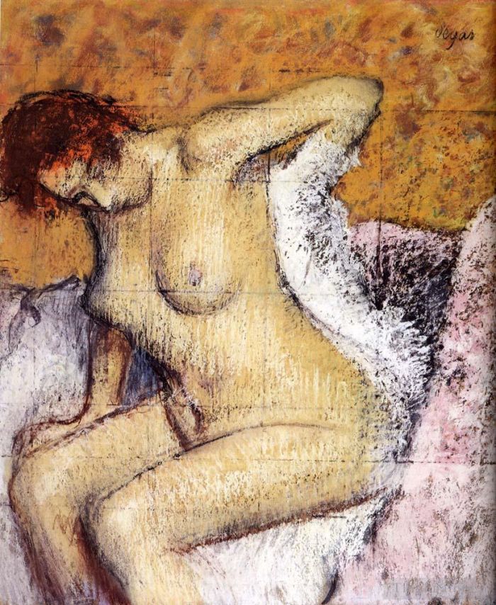 埃德加·德加 的各类绘画作品 -  《之后沐浴》