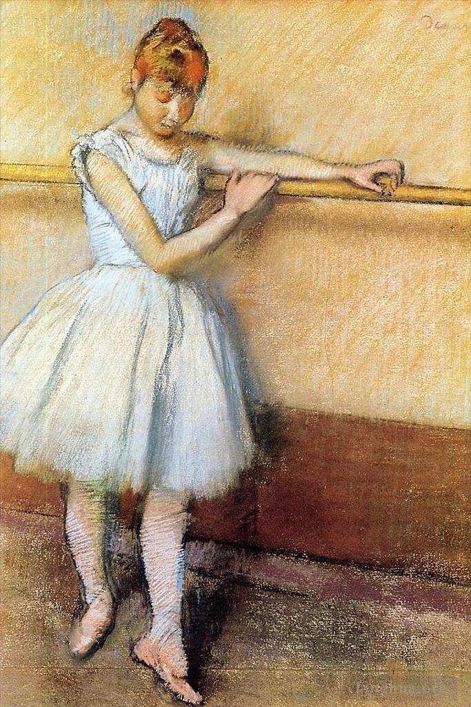 埃德加·德加 的各类绘画作品 -  《Barre,的舞者，约,1880,年》