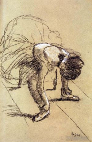 艺术家埃德加·德加作品《坐着的舞者调整她的鞋子》