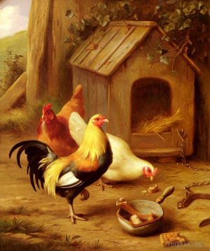 艺术家埃德加·亨特作品《鸡饲养》
