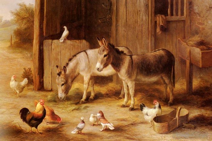 埃德加·亨特 的油画作品 -  《农家朋友》