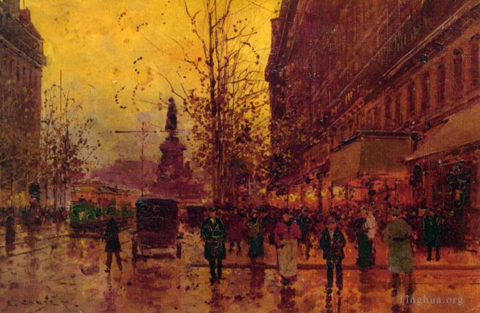 爱德华·科特斯 的油画作品 -  《爱德华·莱昂·科尔特斯,巴黎共和广场》