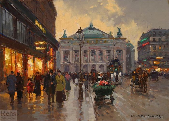 爱德华·科特斯 的油画作品 -  《歌剧院大道》