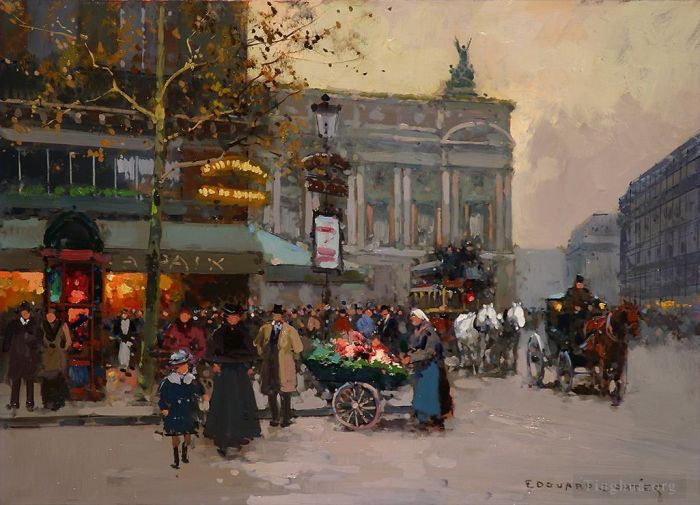 爱德华·科特斯 的油画作品 -  《巴黎和平咖啡馆,2》