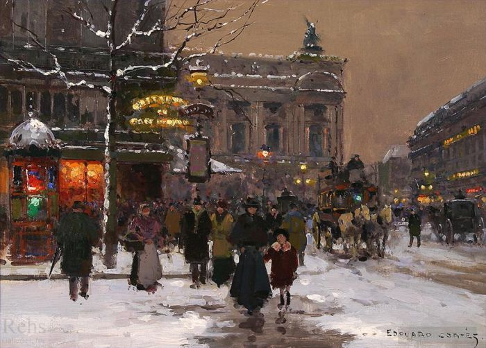 爱德华·科特斯 的油画作品 -  《巴黎,5,号和平咖啡馆》