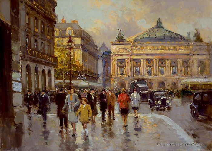 爱德华·科特斯 的油画作品 -  《歌剧院广场,1》