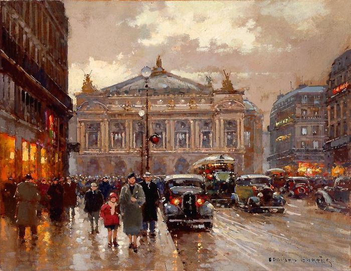 爱德华·科特斯 的油画作品 -  《歌剧院广场,2》