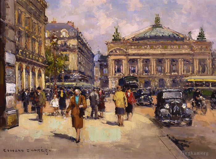 爱德华·科特斯 的油画作品 -  《歌剧院广场,3》