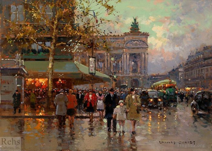 爱德华·科特斯 的油画作品 -  《歌剧院广场,5》