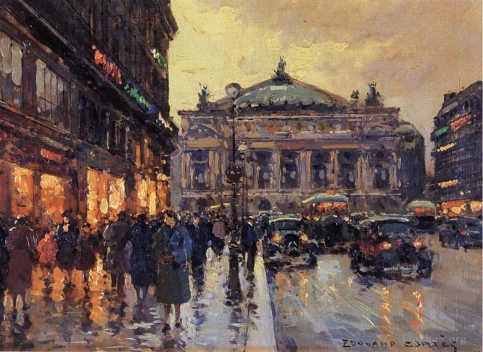 爱德华·科特斯 的油画作品 -  《歌剧院广场》