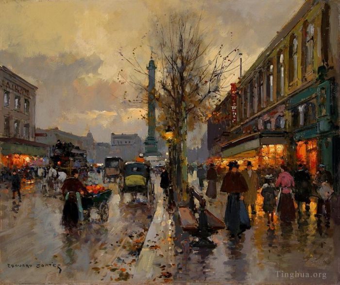 爱德华·科特斯 的油画作品 -  《巴士底广场,1》