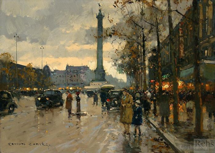 爱德华·科特斯 的油画作品 -  《巴士底广场,2》