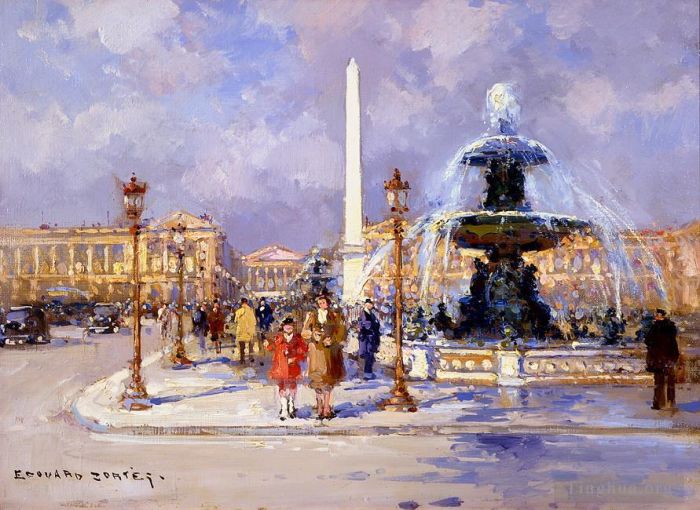 爱德华·科特斯 的油画作品 -  《协和广场》