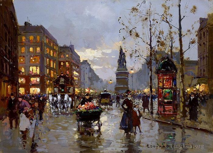 爱德华·科特斯 的油画作品 -  《陈词滥调的共和广场》