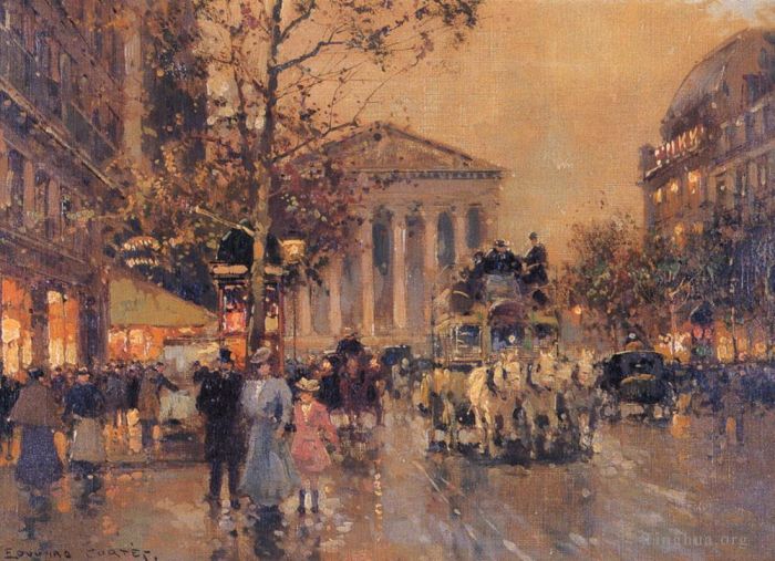 爱德华·科特斯 的油画作品 -  《皇家玛德琳街》