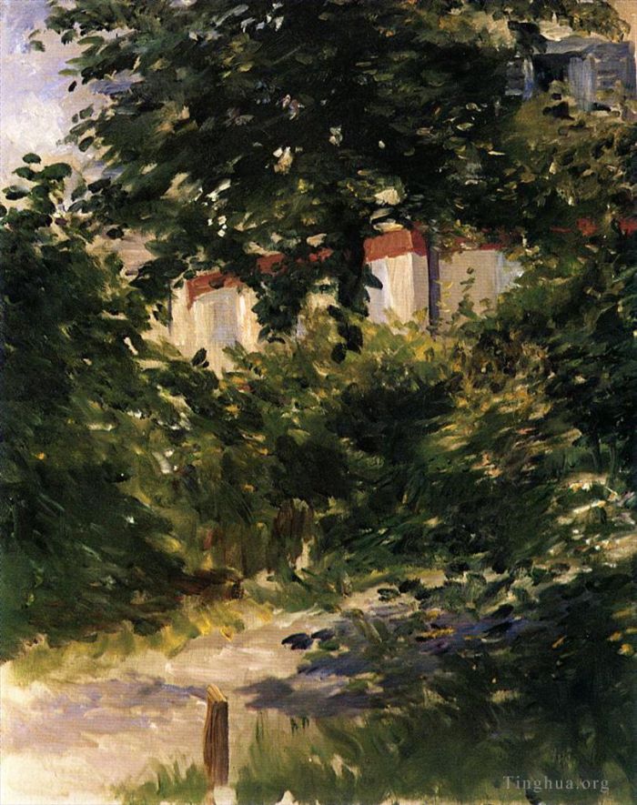 爱德华·马奈 的油画作品 -  《吕埃花园的一角》