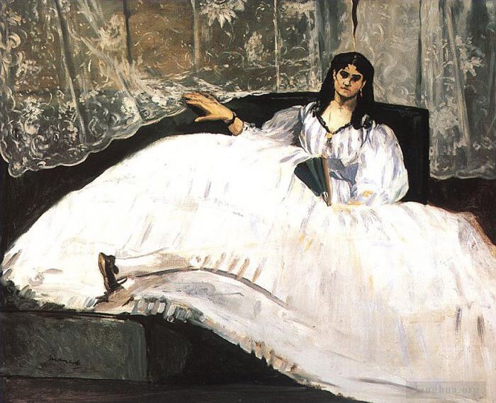 爱德华·马奈 的油画作品 -  《波德莱尔《珍妮·杜瓦尔》情妇斜倚研究》