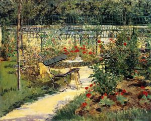 艺术家爱德华·马奈作品《夏天的长凳》
