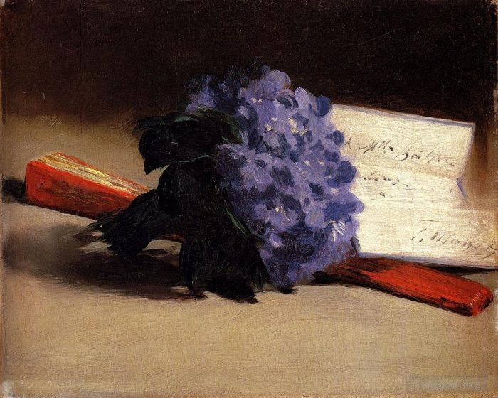 爱德华·马奈 的油画作品 -  《紫罗兰花束,静物,印象派,爱德华·马奈》