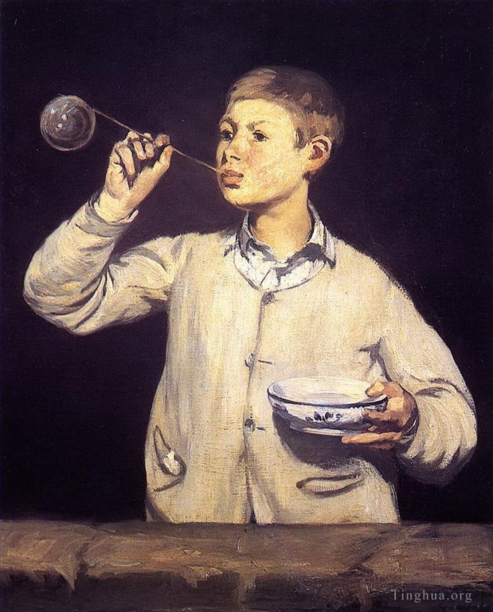 爱德华·马奈 的油画作品 -  《吹泡泡的男孩》