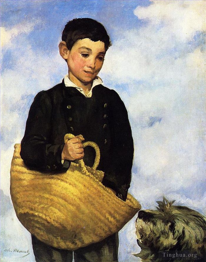 爱德华·马奈 的油画作品 -  《男孩与狗》