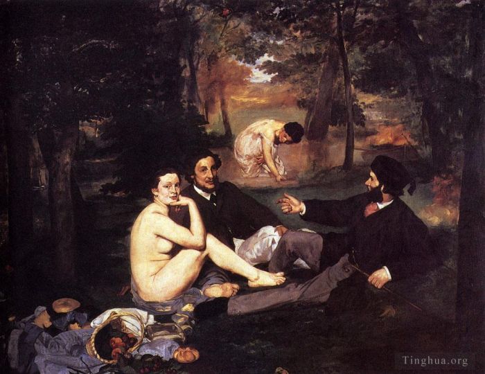 爱德华·马奈 的油画作品 -  《草地上的午餐》