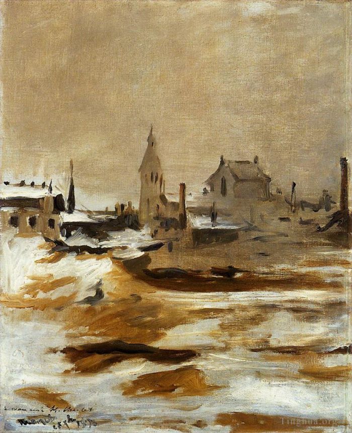 爱德华·马奈 的油画作品 -  《小蒙鲁日雪的影响》