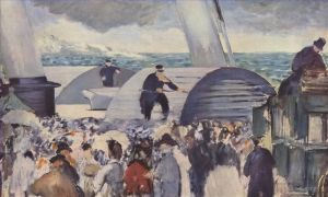 艺术家爱德华·马奈作品《福克斯通后登船》