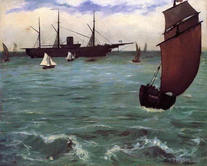 爱德华·马奈 的油画作品 -  《渔船乘风而来》