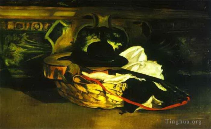爱德华·马奈 的油画作品 -  《吉他和帽子》