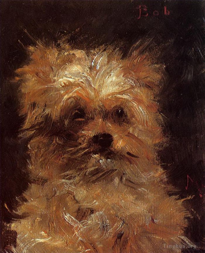 爱德华·马奈 的油画作品 -  《狗的头》