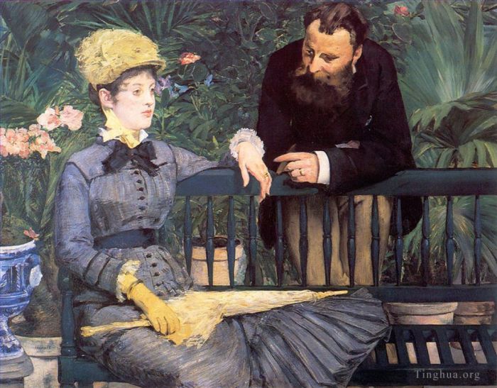 爱德华·马奈 的油画作品 -  《在儒勒·吉耶梅,(Jules,Guillemet),和夫人的音乐学院研究中》