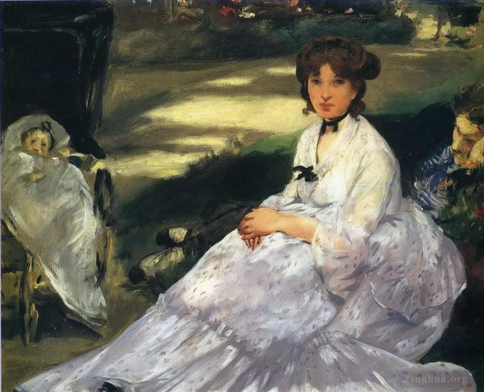 爱德华·马奈 的油画作品 -  《在花园里》