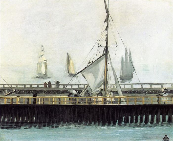 爱德华·马奈 的油画作品 -  《布洛涅的码头》