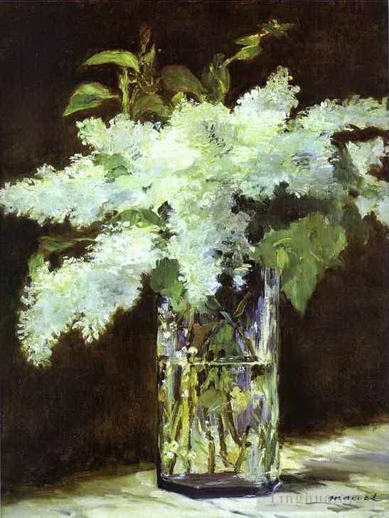 爱德华·马奈 的油画作品 -  《瓶子里的丁香花》