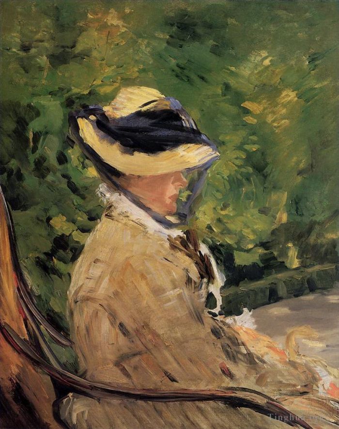 爱德华·马奈 的油画作品 -  《马奈夫人在贝尔维尤》