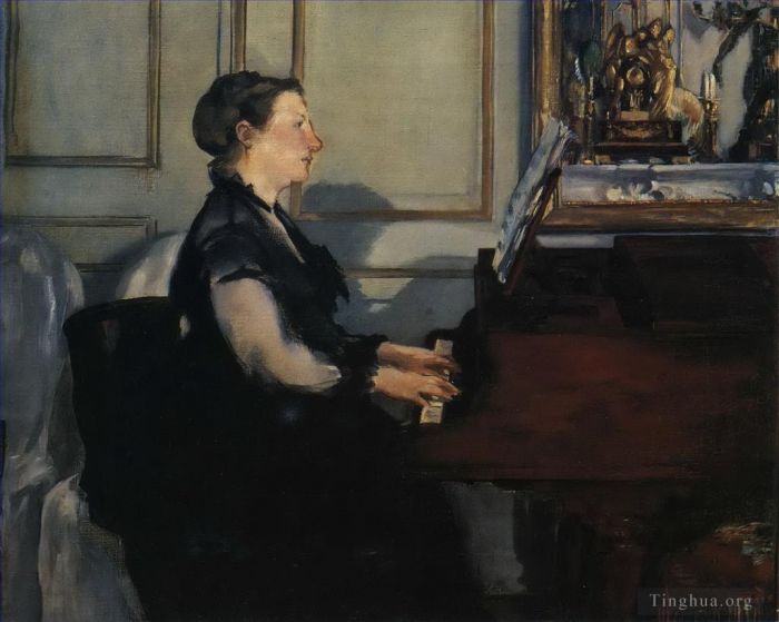 爱德华·马奈 的油画作品 -  《马奈夫人弹钢琴》