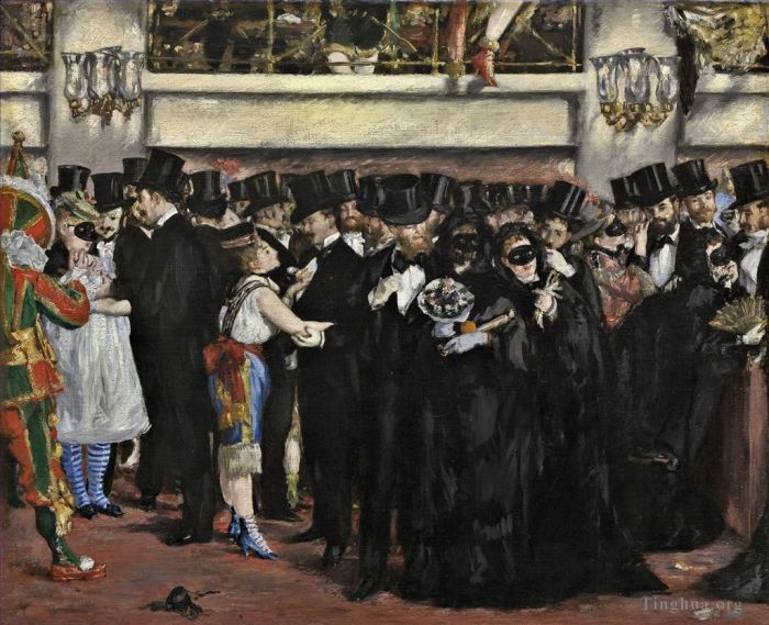 爱德华·马奈 的油画作品 -  《歌剧院的假面舞会》