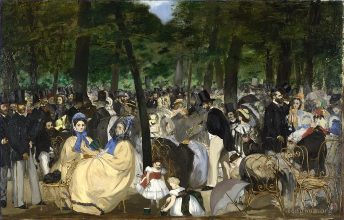 爱德华·马奈 的油画作品 -  《杜乐丽宫的音乐》